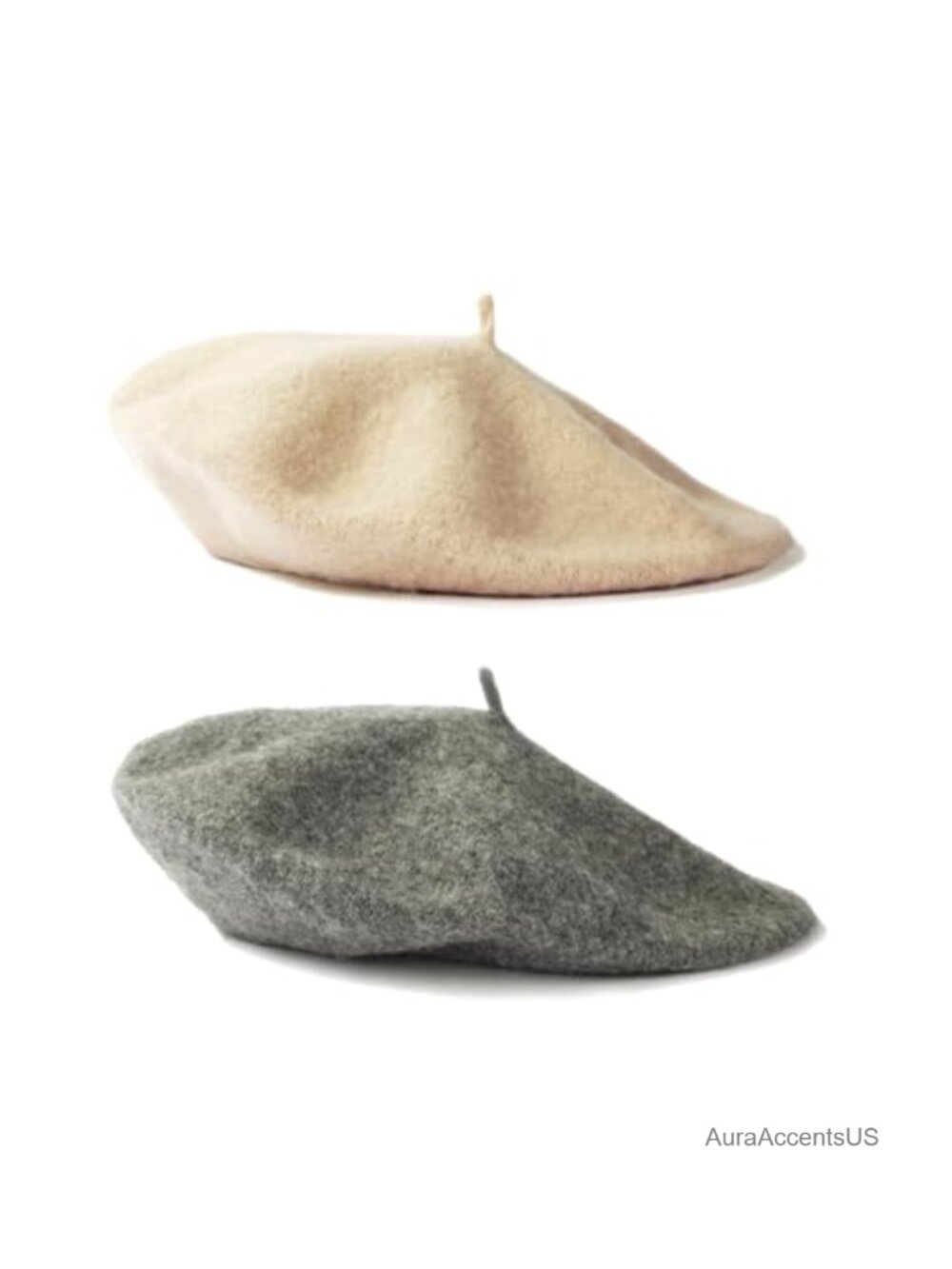 2 Pack Wool Blend French Beret Hat for Women Classic Solid Color Winter Cap
